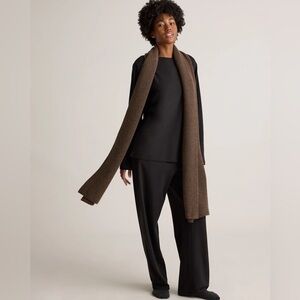 Quince Dream Lounge Oversized Long Sleeve Pajama Set Large Solid Black